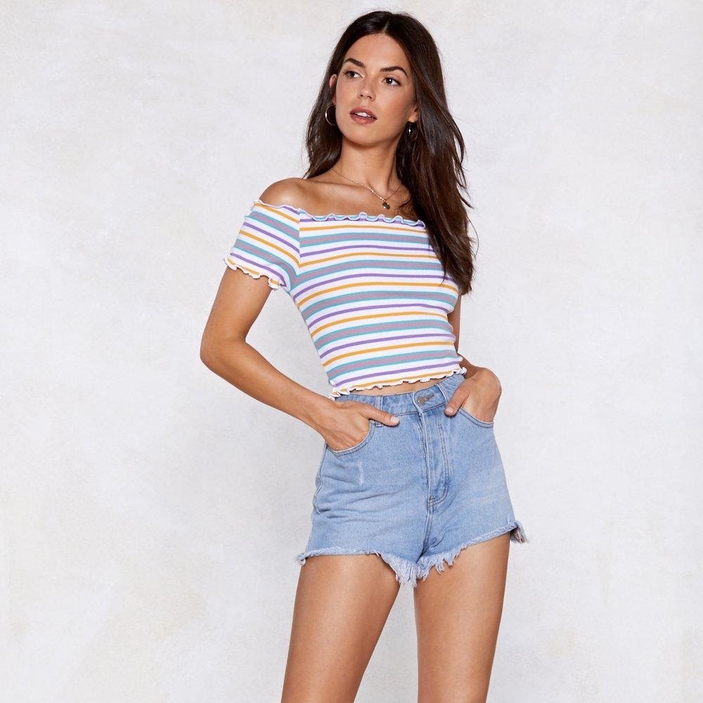 New Striped Nasty Gal Crop Top, size 6